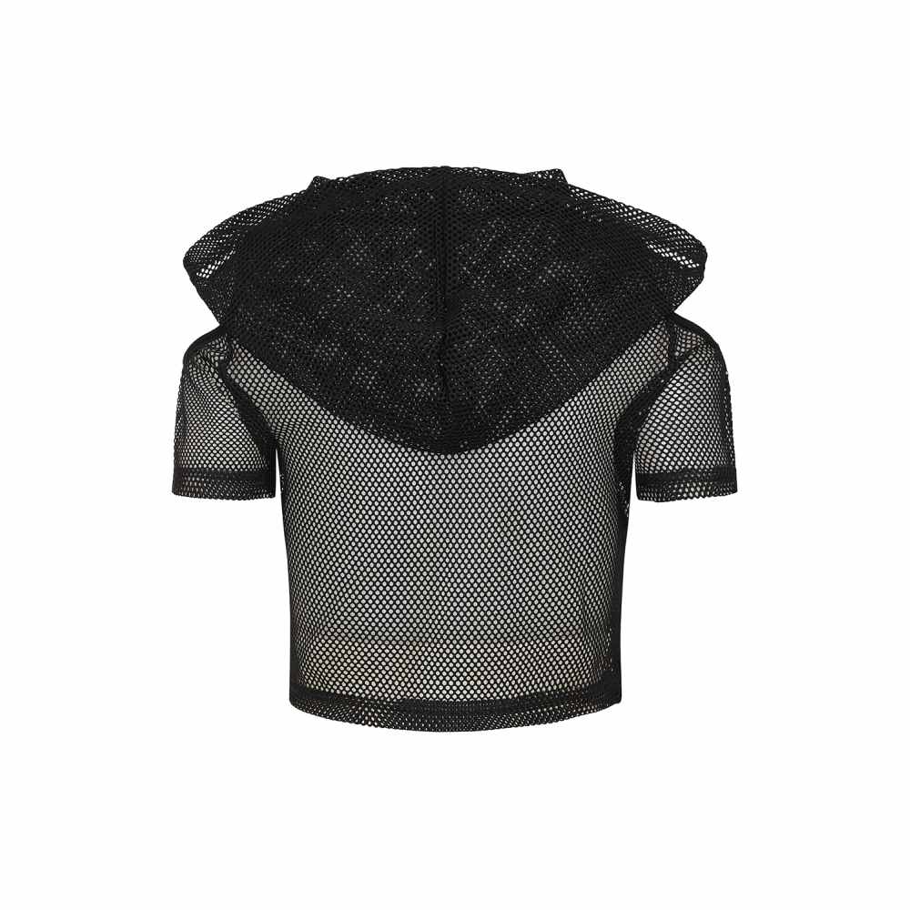 Banned - NIGHTMARE NET COLD SHOULDER Ärmelloses Top - Schwarz